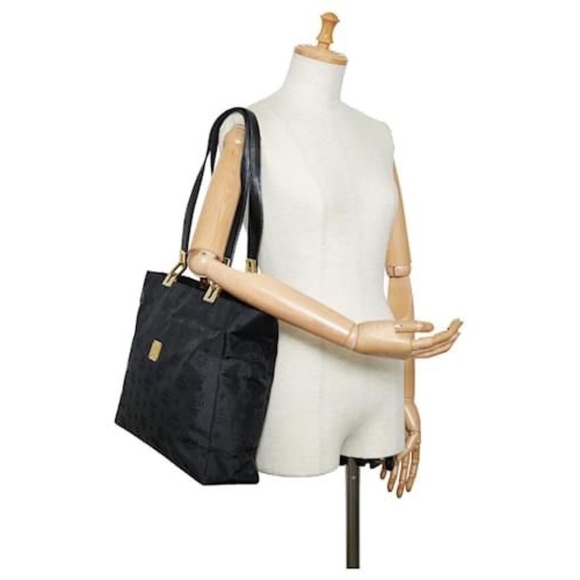 Authentic MCM Vintage Visetos Nylon Shopping Tote Bag Black - Picture 3 of 15